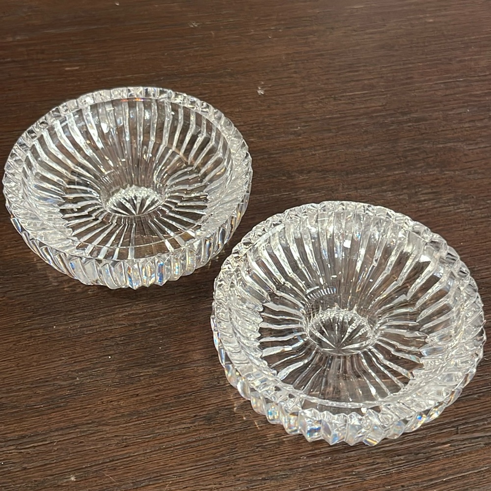 Tipperary Irish Crystal Candle Holders, Pair 3”